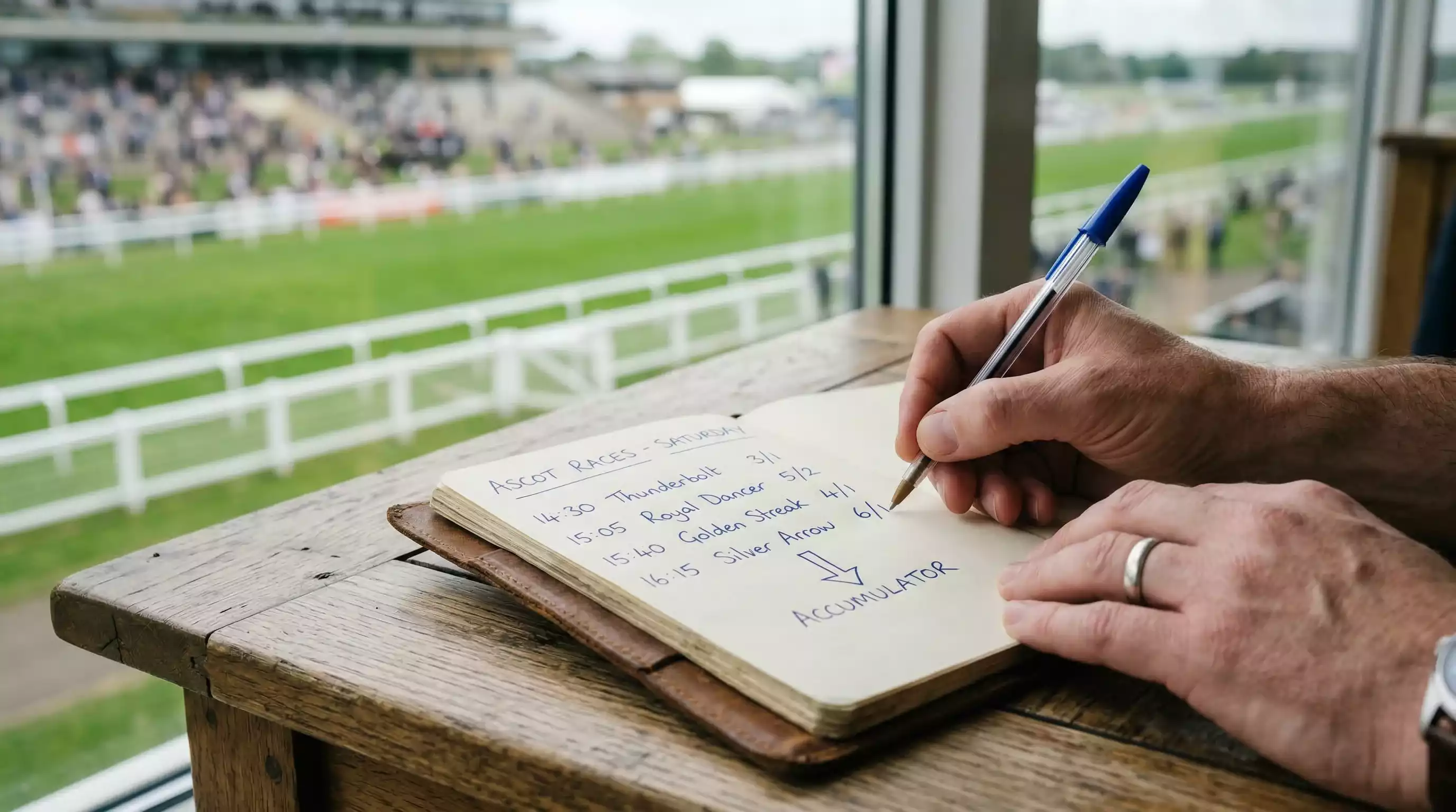 Horse racing accumulator bet with combined odds multiplication