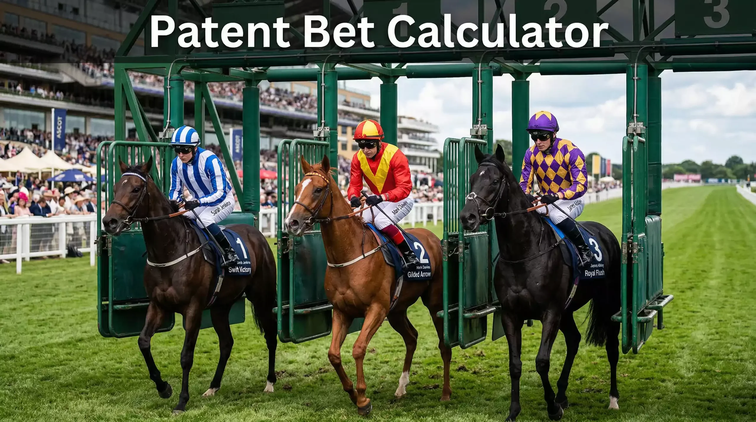 Patent bet with seven bets from three horse racing selections